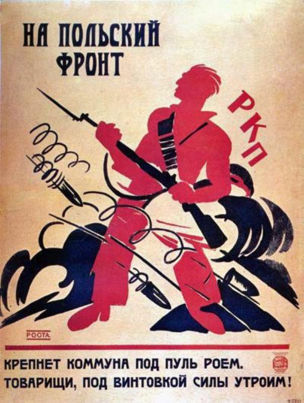 The slogan calls to enlist to the war with Poland